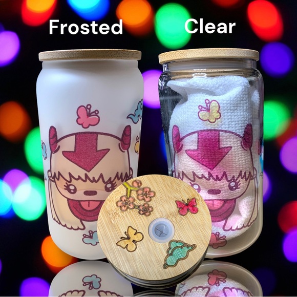 Cute 16oz Appa, flying bison, icons glass beer can either frosted or Clear. - Picture 10 of 11